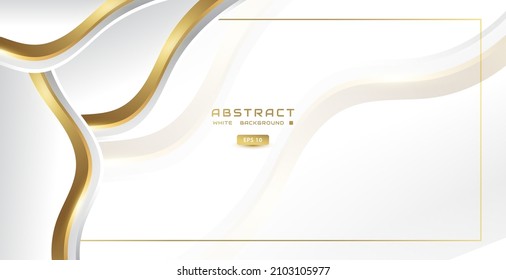 Luxuriöser, weißer und goldener Hintergrund mit starker Form, für Banner, Zertifikate, Präsentationen, Einladungen, Broschüren