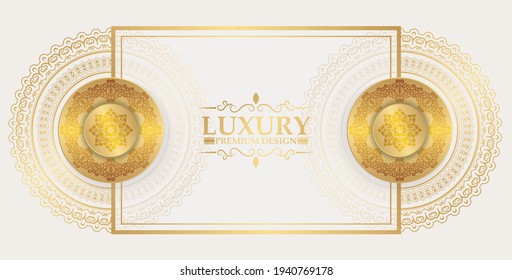 Luxury White And Gold Mandala Background