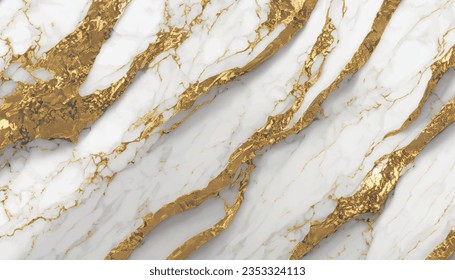 Luxury White Gold Marble texture background vector. Panoramic Marbling texture design for Banner, invitation, wallpaper, headers, website, print ads, packaging Vector Illustration