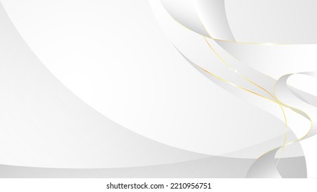 luxury white and gold wave background design modern vector illustration template layout