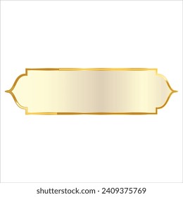 Luxury white golden set arabic islamic banner title frame text box in transparent background