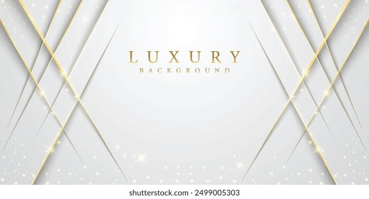 Luxury white gray background with elegant golden lines, use for template or cover. Elegant premium white background. vector illustration