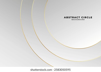 luxury White Grey Circle Podium background with gold line. Abstract geometry background with modern and elegant concept.