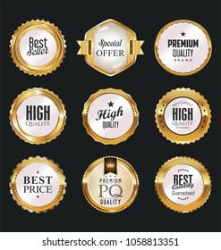 Luxury white labels collection vector illustration 