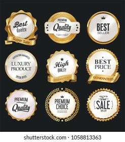 Luxury white labels collection vector illustration 