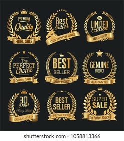 Luxury white labels collection vector illustration 