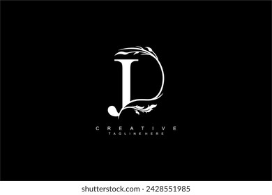 luxury white letter J logo design with beautiful flower and leaf ornaments. monogram J, logo typography. initials J. typography. for business logos, boutiques, companies, beauty, etc