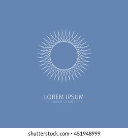 Luxury white Logotype. Logo in the shape of a flower. Simple geometric emblem for boutique. Vector sign.