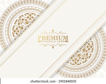 Luxury white mandala background concept