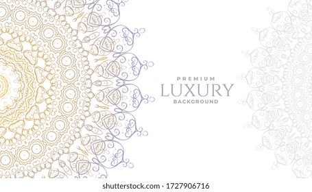 luxury white mandala decoration background template design