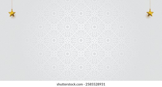 luxury white pattern Ramadan Kareem illustration. Eid Mubarak  Islamic background banner. Translation: "Muslim fasting month and celebration day".