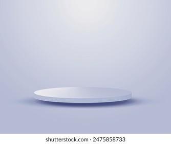 Podio blanco de lujo con sombra. ILUSTRACIÓN VECTORIAL EPS 10.