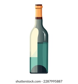 Luxury wine bottle design with grape illustration isolated