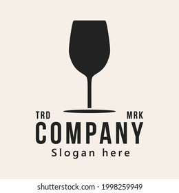 luxury wine glass, cocktail logo design, vector illustration