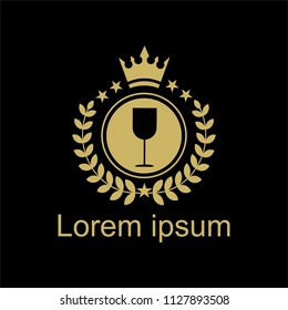 Luxury Wine logo design template. Vector illustration of icon
