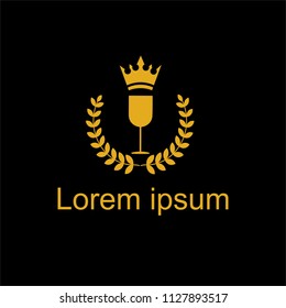 Luxury Wine logo design template. Vector illustration of icon