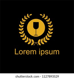 Luxury Wine logo design template. Vector illustration of icon