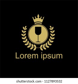 Luxury Wine logo design template. Vector illustration of icon