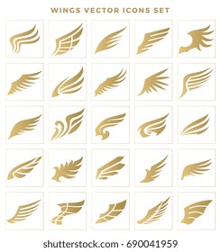 Luxury Wing Logo and Icons Vector Set