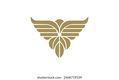 Luxury wing logo template vector icon illustration design