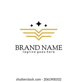 Alas de lujo, plumas abstractas Diseño de imagen vectorial de líneas de arte concepto. Elegante icono de concepto de Logotipo Geométrico, puede ser utilizado para la industria de la belleza, joyería, marca de moda, logotipo de hotel
