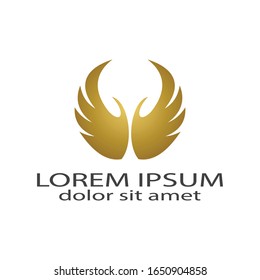 Diseño elegante con alas de lujo. Diseño de halcón ángel