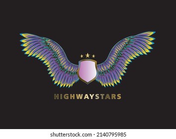 luxury wings logo design template. useful for motorcycle team logo or automotive.