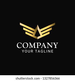 Luxury Wings Logo Design Vector Template
