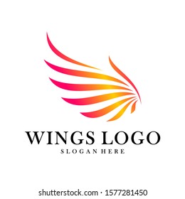 Luxury Wings Logo Design Vector Template