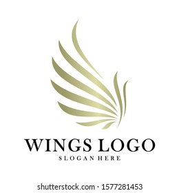 Luxury Wings Logo Design Vector Template