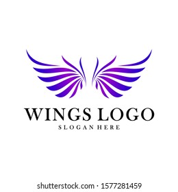 Luxury Wings Logo Design Vector Template