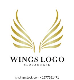 Luxury Wings Logo Design Vector Template