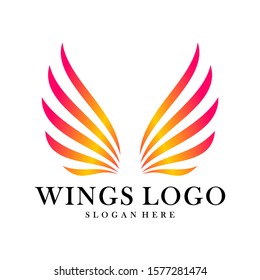 Luxury Wings Logo Design Vector Template