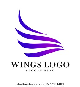Luxury Wings Logo Design Vector Template