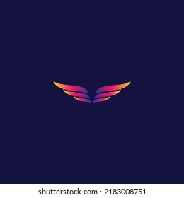 luxury wings logo and icon