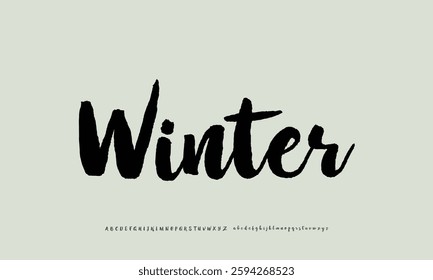 Luxury Winter Brush alphabet letters font for logo
