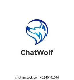 Luxury Wolf for Chat app Logo with Vector File