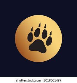 Luxury Wolf Vector Icon , Dog Paw Drawing, Paw Drawing, Cat Paw Drawing