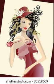 Luxury woman in a hat