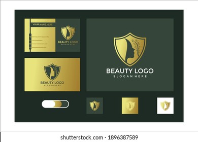 luxury women beauty logo design and business card	
