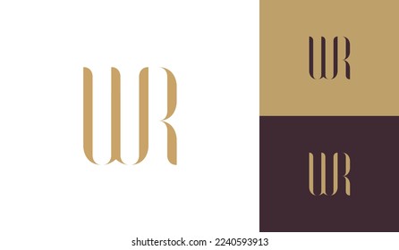 Diseño de logotipo de lujoso WR en monograma