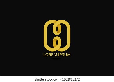luxury wrapped around logo. elegant design vector. trend 2020 design