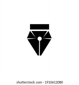 luxury writer logo concept pen nib with shiny diamond vector logo illustration design