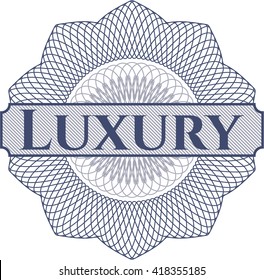 Luxury written inside abstract linear rosette