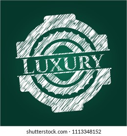  Luxury written on a blackboard