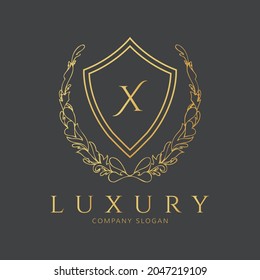 Luxury X letter logo design