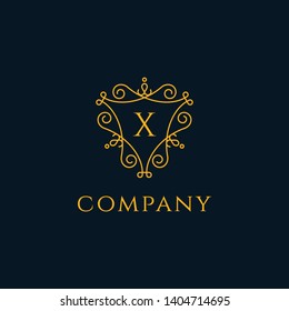Luxury X logo. It will be used for 
Restaurant,Royalty,Boutique,Cafe,Hotel, Heraldic, Jewelry, Fashion, royal, spa,vintage,floral, ornament, jewelry,antique,wedding.
Great for luxury & royal service.
