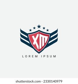 Luxury XM, MX Letter Wing with Shield Logo template