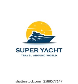 Luxury Yacht Cruise Ship Transportation For Vacation Rental,Travel Logo Design