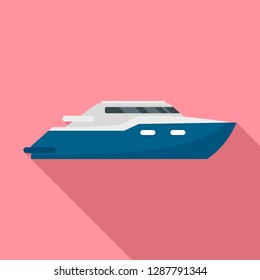 Luxury yacht icon. Flat illustration of luxury yacht vector icon for web design